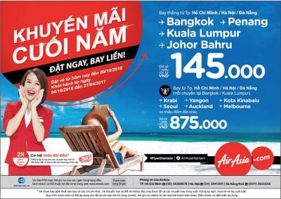 AirAsia khuyến mại tưng bừng cuối năm